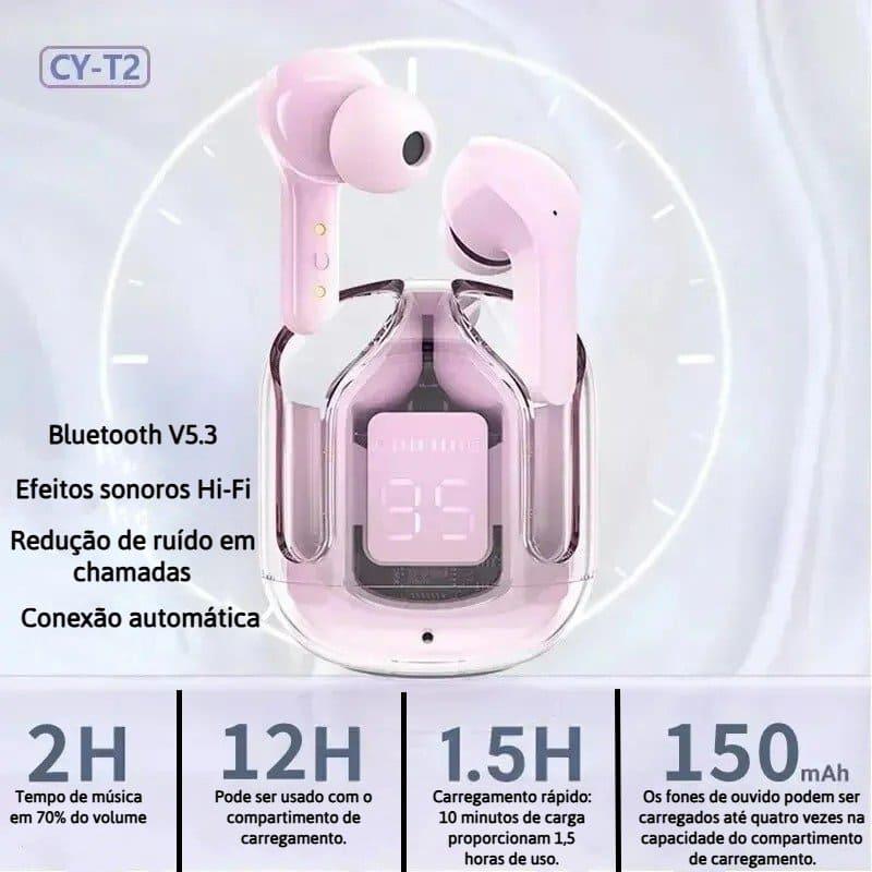 Fone Bluetooth T2 Transparente