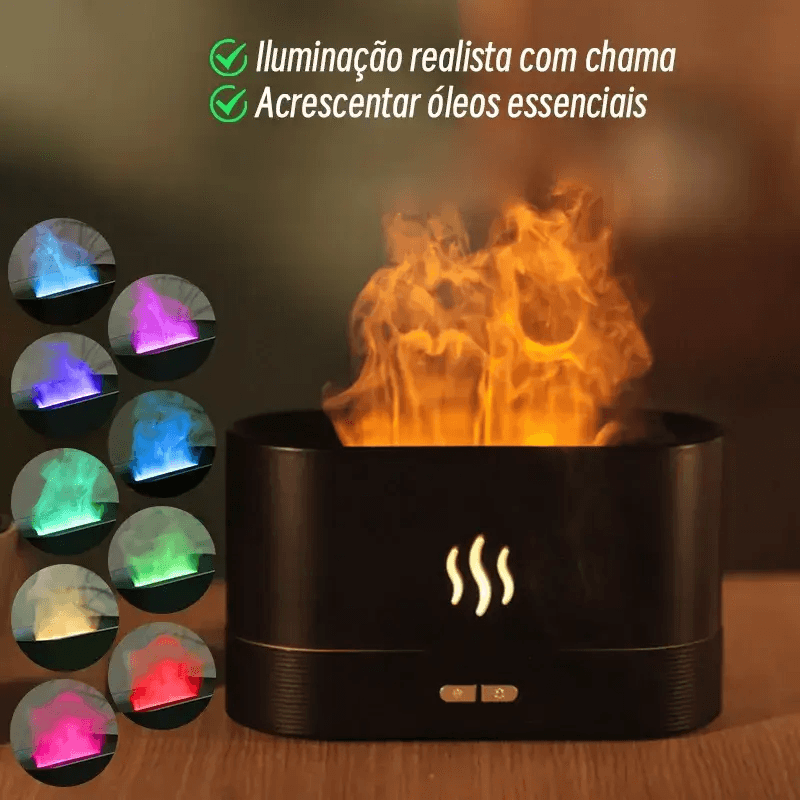 Difusor de Aroma e Umidificador com Luz de Chama