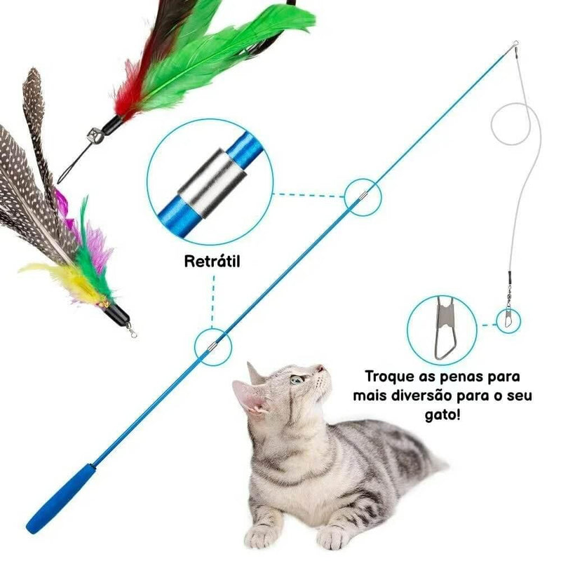 Kit de Penas para Brinquedo de Gato - 11 Peças