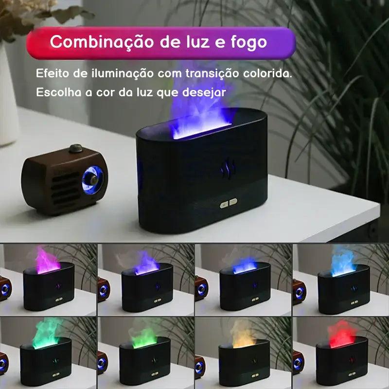 Difusor de Aroma e Umidificador com Luz de Chama