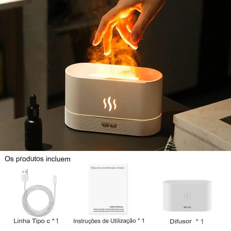 Difusor de Aroma e Umidificador com Luz de Chama