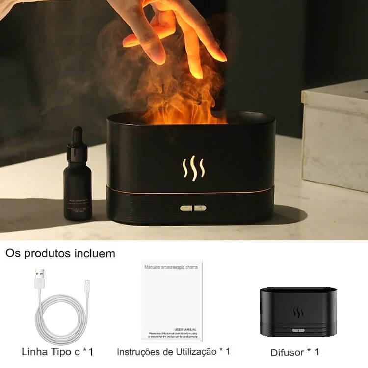 Difusor de Aroma e Umidificador com Luz de Chama