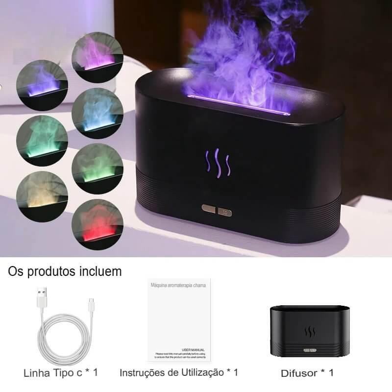 Difusor de Aroma e Umidificador com Luz de Chama